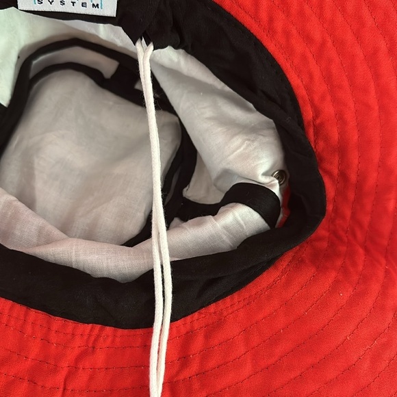 NWOT Obagi System Black & Tan Striped Adjustable Size Bucket Floppy Sun Hat - Picture 8 of 8